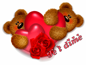 Gif animé je t'aime ours