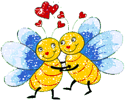 Gif animé amour abeilles