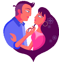 Gif animé baisers d'amour