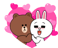 Gif animé amour ourson lapin