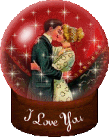 Gif animé y love you boule