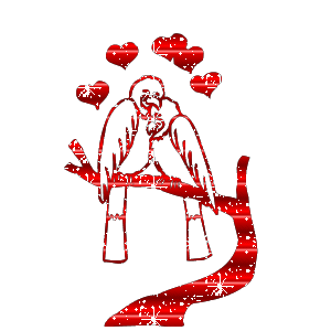 Gif animé amour oiseaux