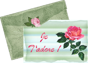 Gif animé je t'adore carte