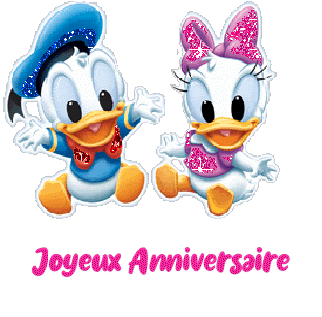 gif joyeux anniversaire Donald et Daisy