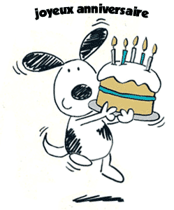 gif joyeux anniversaire Snoopy
