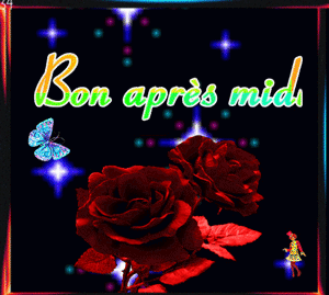 Gif animé bon après-midi roses