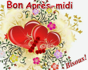 Gif animé bon après-midi coeurs