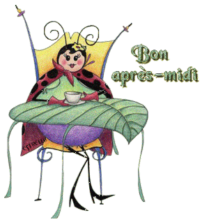 Gif animé bon après-midi coccinelle