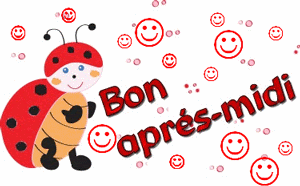 Gif animé bon après-midi coccinelle