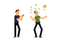 Gif animé argent heureux