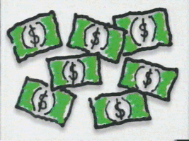Gif animé billets de banque