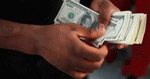 Gif animé dollars billets