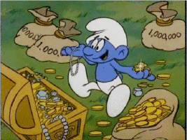 Gif animé argent stroumph