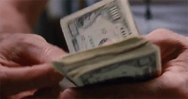 Gif animé argent dollars