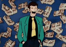 Gif animé pluie de billets