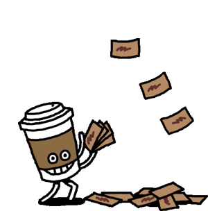Gif animé jeter des billets