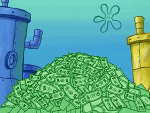 Gif animé billets Bob l'Eponge