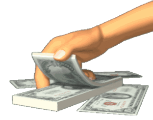 Gif animé billets en mains