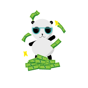 Gif animé billets panda