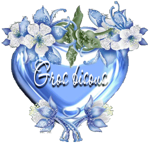 gros bisous coeur et fleurs