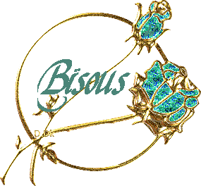 gif bisous fleurs vertes