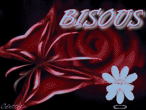 gif bisous fleur bleue