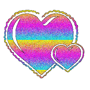 bisous coeur multicolore