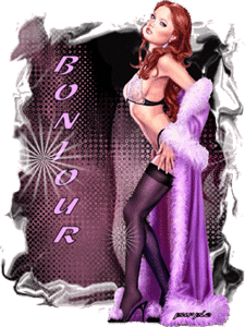 Gifs animés bonjour violet