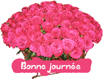 Gifs animés bonne journée bouquet de fleurs