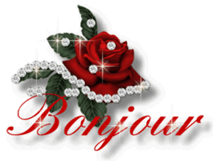 Gif animé bonjour bijoux et roses
