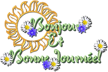Gif animé bonjour et bonne journée fleurs