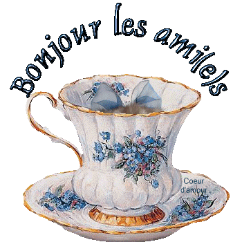 Gif animé bonjour tasse et chien