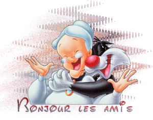 Gif animé bonjour Gros minet