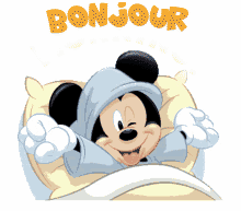 Gif animé bonjour Mickey