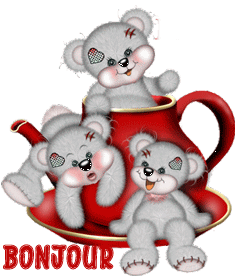 Gif animé bonjour oursons