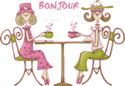 Gif animé bonjour en terasse