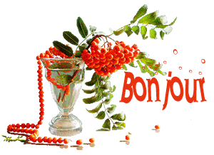 Gif animé bonjour fruits rouges