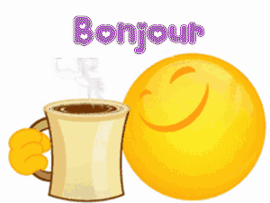 Gif animé bonjour smiley