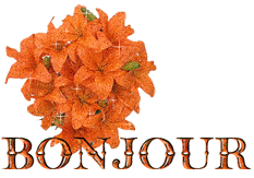 Gif animé bonjour fleurs rouges