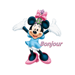 Gif animé bonjour Minnie