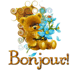 Gif animé bonjour ourson