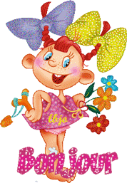 Gif animé bonjour fille