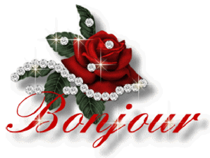 Gif animé bonjour rose