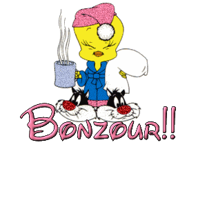 Gif animé bonjour Titi et gros minet