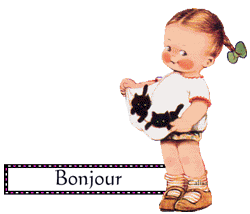 Gif animé bonjour fille