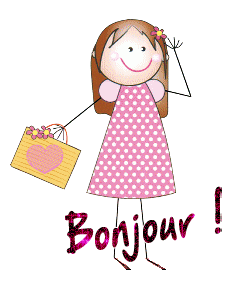 Gif animé bonjour fille
