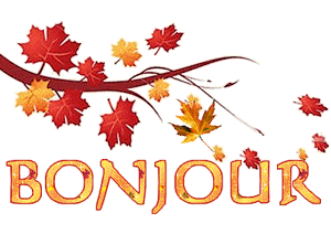 Gif animé bonjour feuilles