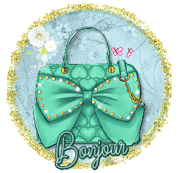 Gif animé bonjour sac vert