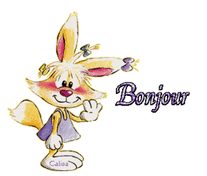 Gif animé bonjour lapin