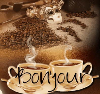 Gif animé bonjour café